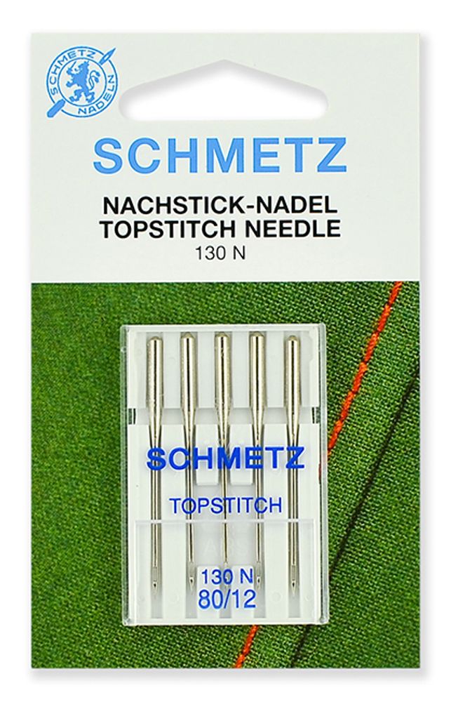 Иглы для швейных машин Топ Стич Schmetz 130N NM 80, уп. 5 игл