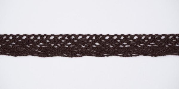 Кружево вязаное (тесьма) 16 мм цв.коричневый, Alfa, 25 метров, AF-118-078