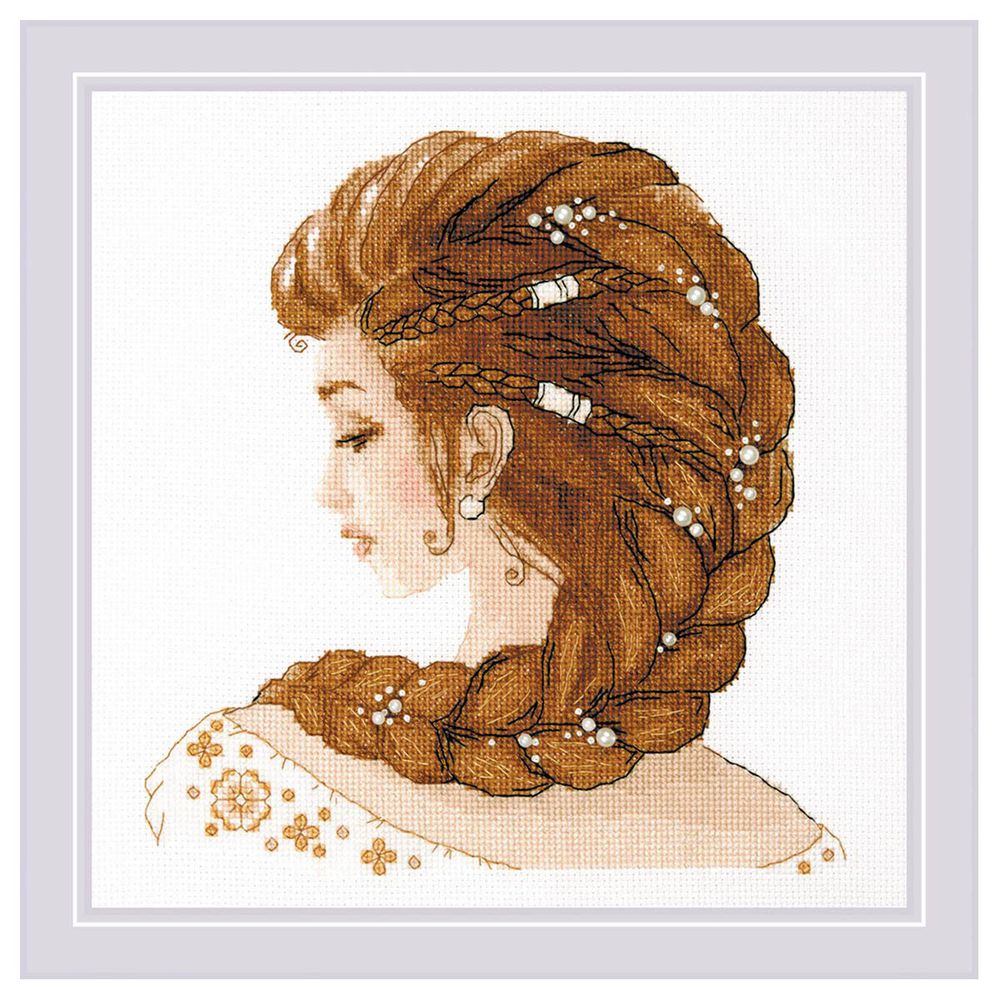 Набор для вышивания нитками Риолис, Мечтательница 25х25 см