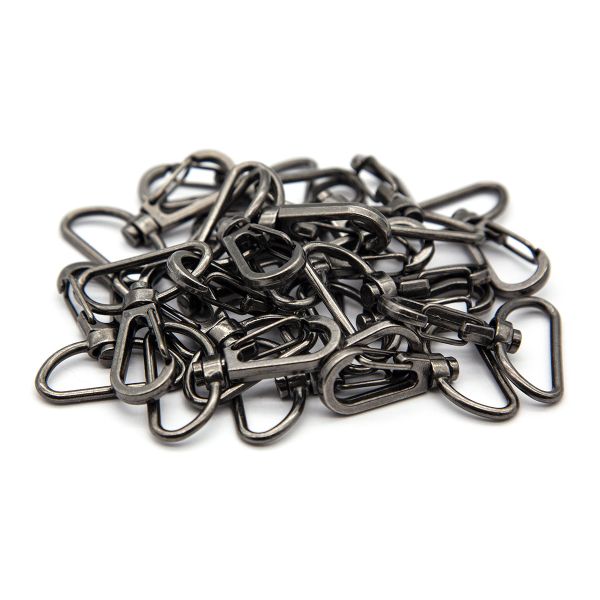 Карабин металл 25.0 мм (40х30 мм), цв.чер.никель, 20 шт