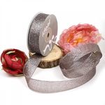 Лента с люрексом 25 мм, 139 черный/серебро, уп. 22,85 м