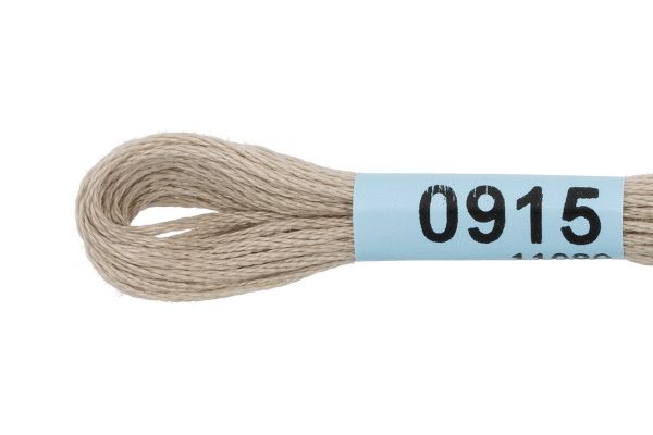 Мулине Gamma 100% хлопок, цв.0915 серо-бежевый, 24 мотка по 8 метров