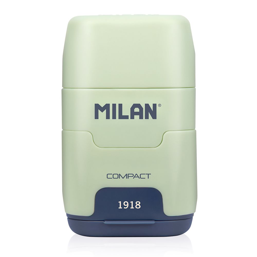 Точилка пластиковая Compact 1918 2 отверстия с ластиком 16 шт, Milan 4703116SNC