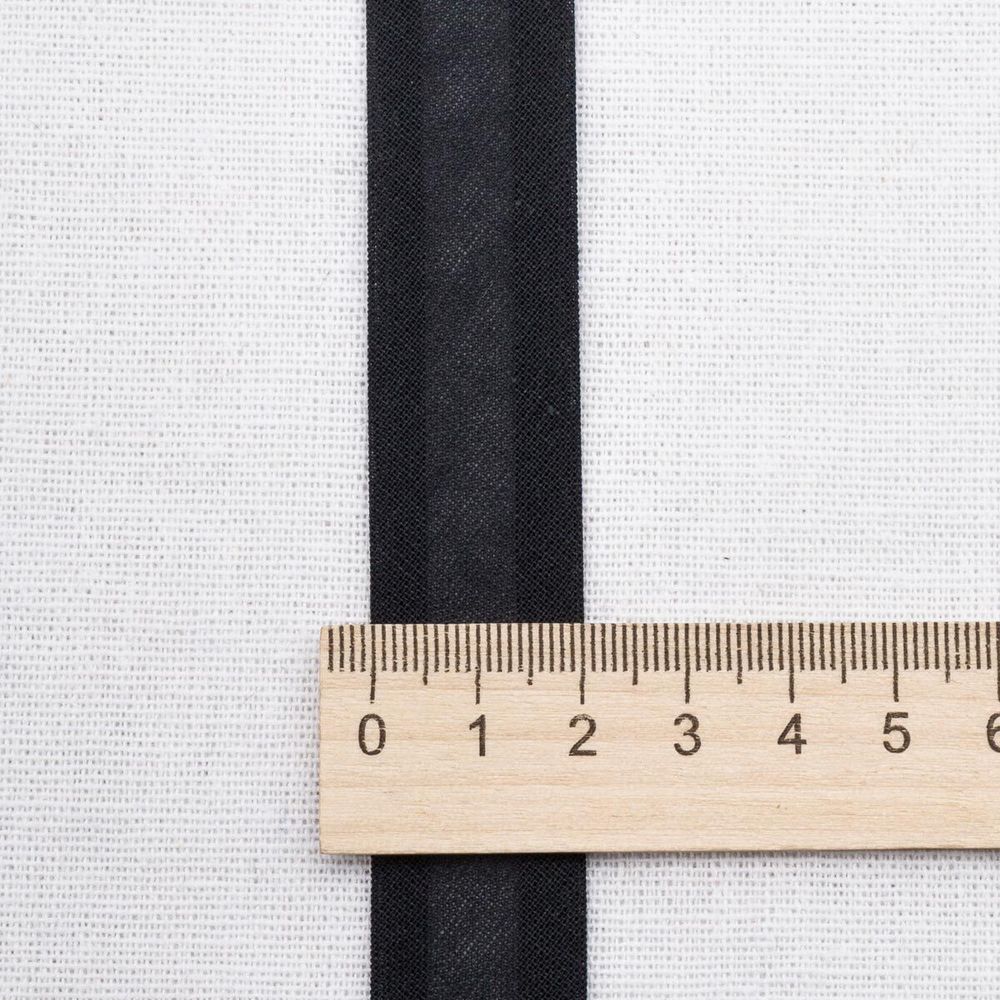 Косая бейка хлопковая 20 мм / 132±1 метра, 080 черный, 6112-0009