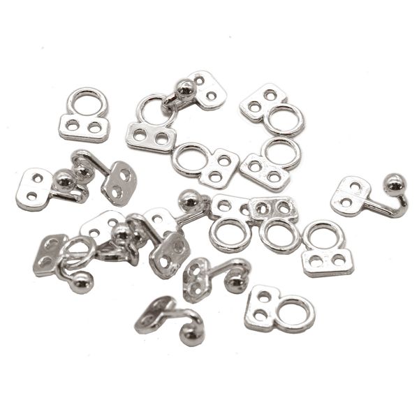 Крючки пришивные декоративные 17х6 мм, nickel, 10 шт