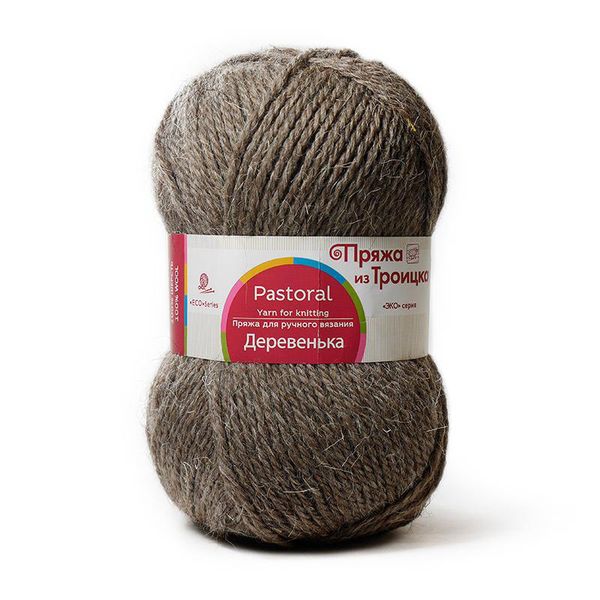 Пряжа Троицкая Деревенька / уп.10 мот. по 100 г, 170 м, 371 натур.серый