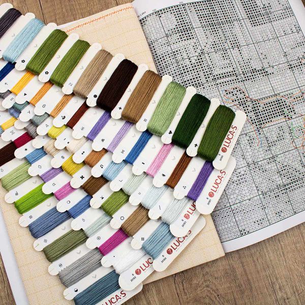 Набор для вышивания нитками Luca-S B2410, Дом Шале у озера, 51х34см