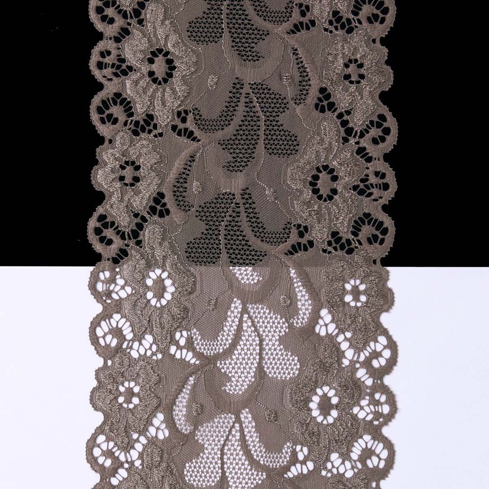 Кружево бельевое эластичное 150 мм / 13.72 м, цв. C072 шиншилла