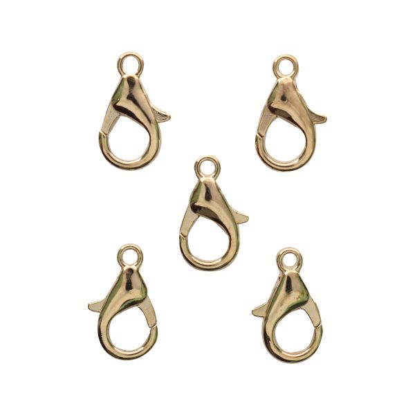 Замок для бус карабин 14 мм, 5 штук, Astra&Craft (Золото) 4AR235