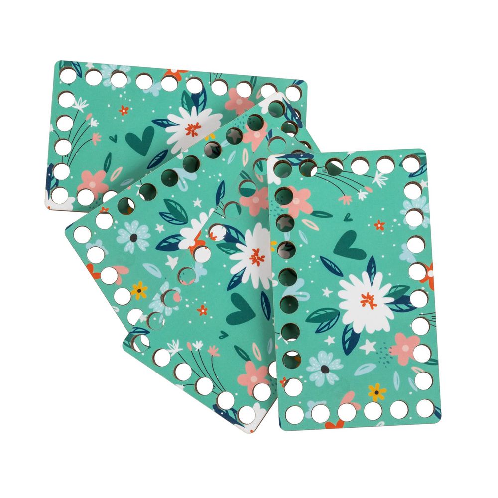 Набор донышек для вязания Матовый фанера 12х7х0.4 см, 4 шт, 03 Рисунок, Love2art ДВ-04