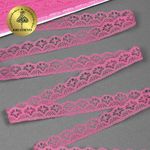 Кружево отделочное в стиле "трикотаж" 12 мм 150-2, цв.13 ярко-розовый, 9.14м