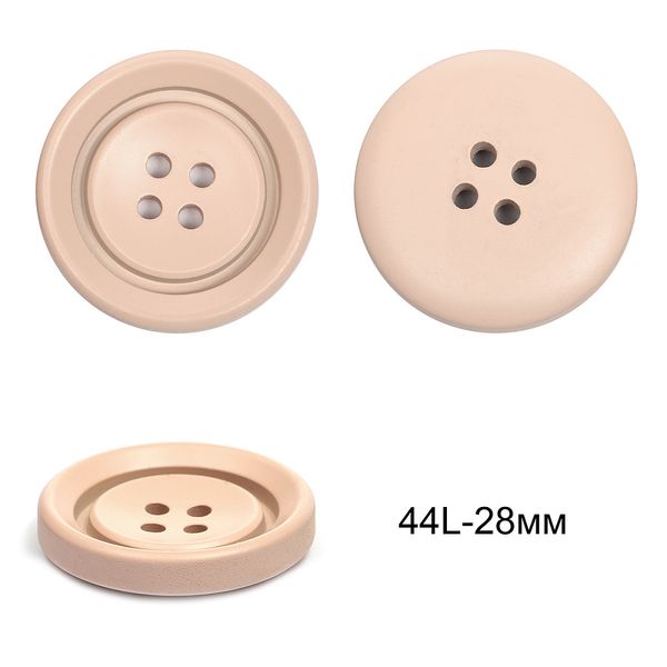 Пуговицы пластиковые TBY 8960A цв.6 кремовый 44L-28 мм, 4 прокола,36 шт