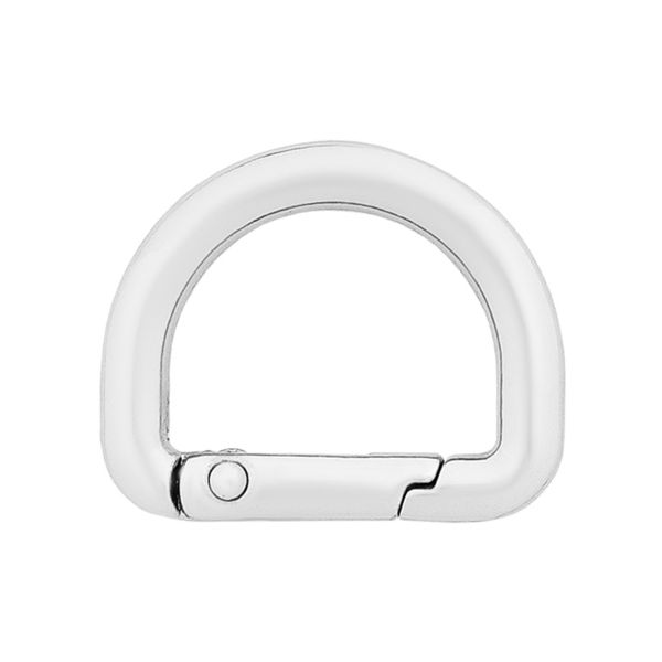 Карабин металл полукольцо 20 мм, серебро (никель), MB_2232, 6 шт