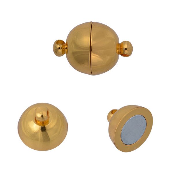 Замок магнитный Бочонок для бус арт.MH.111910-1 цв.золото 11х7 мм уп.10 шт