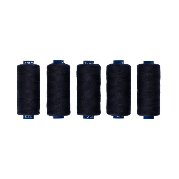 Нитки швейные бытовые Gamma 40/2, 365 м / 5 кат, №322 т.синий