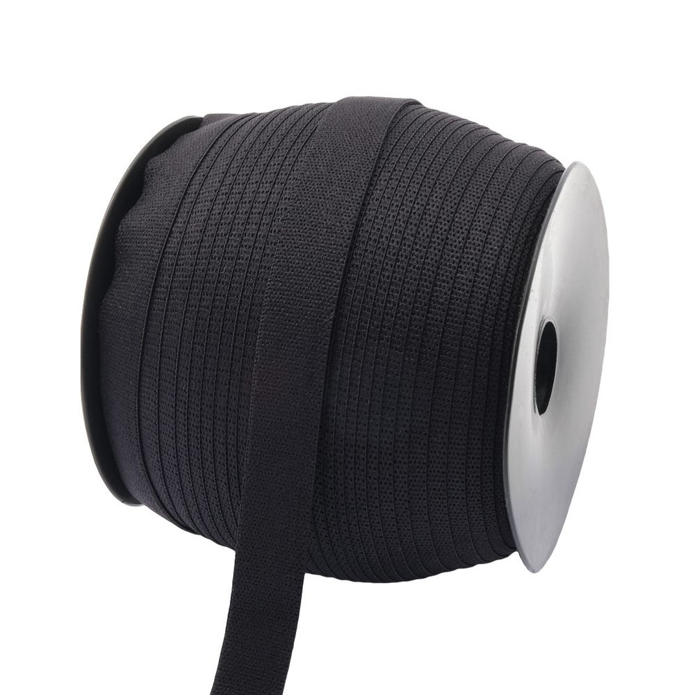 Резинка тканая 15.0 мм / 50 метров, черный, ML121015