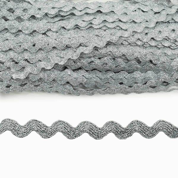 Тесьма вьюнчик с люрексом, 7 мм, 30 м (серебро), 30 м