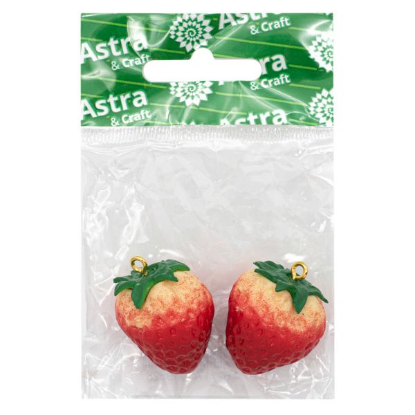 Клубника из полимерной глины 3см, 2 шт