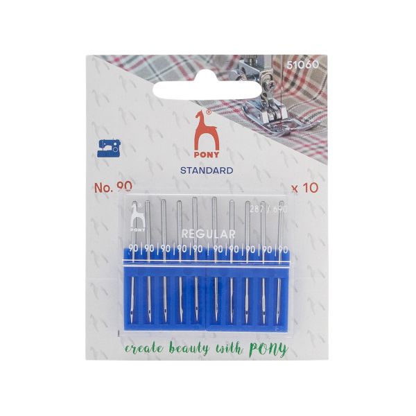 Иглы для промышленных швейных машин универсальные 287/690, №90 с круглой колбой, 10 шт, Pony, 51060