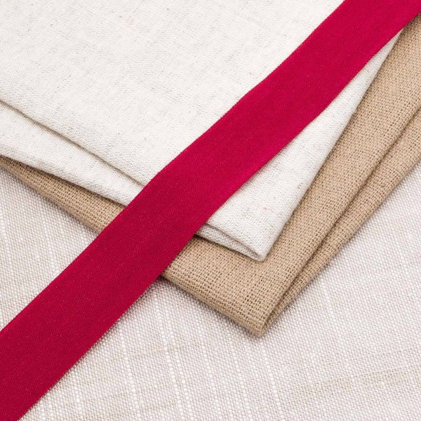 Косая бейка трикотажная 20 мм / 100 метров, C520 темно-красный