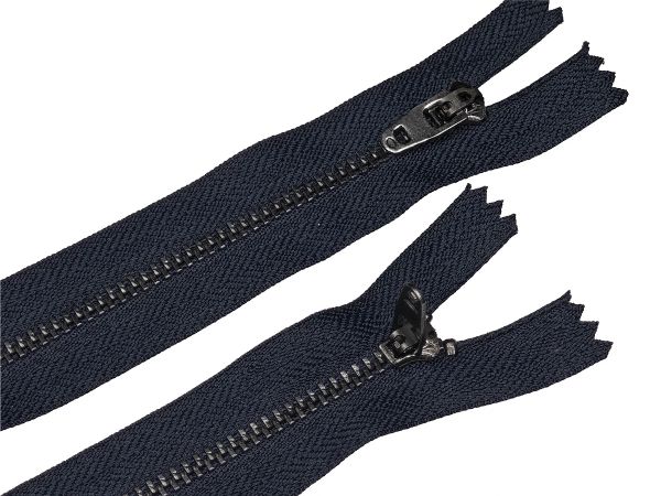 Молния металл (цв.SBS) джинсовая Т3 (3 мм) 1 зам., н/раз., 12 см, S-169 т.синий (звено: т.никель), уп.100 шт