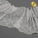 Кружево эластичное (стрейч) 8034 195мм цв.F102 молочный, 10 метров, Kruzhevo