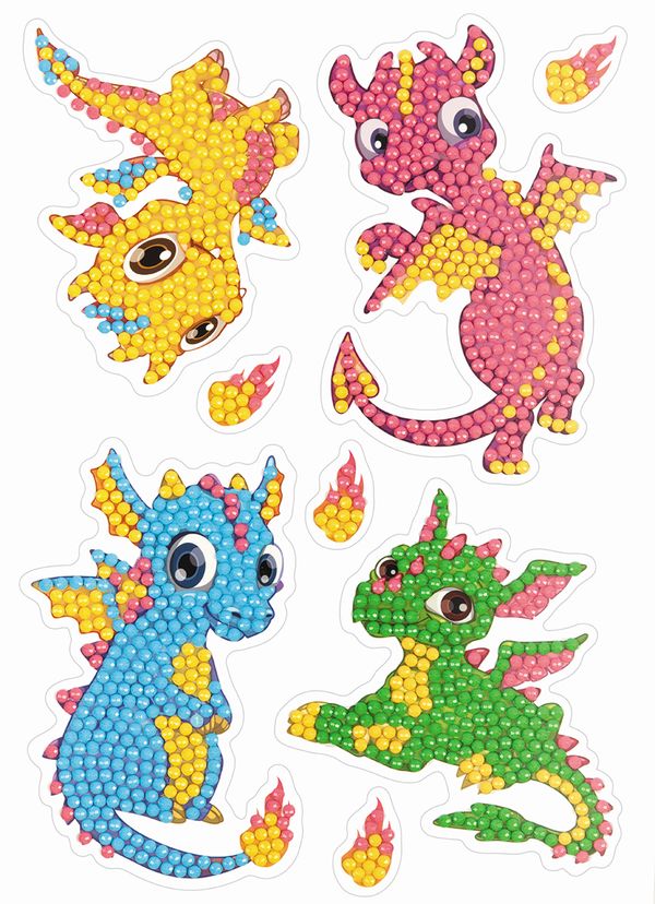 Наклейки декоративные Фрея ALVN-123, Дракончики, 14х19.5 см