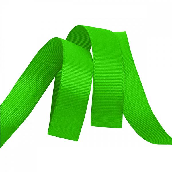 Лента репсовая (в рубчик) 20.0 мм / 22.8±1 метра, 579 ярк.зеленый, Magic4Hobby