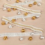 Бахрома отделочная 40.0 мм / 10 метров, 6152-0332, цв.белый+золото 6362