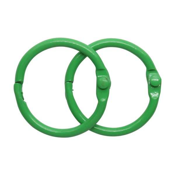 Кольца для альбомов разъемные металл 25 мм, 10 шт, зеленый, 5AS-103