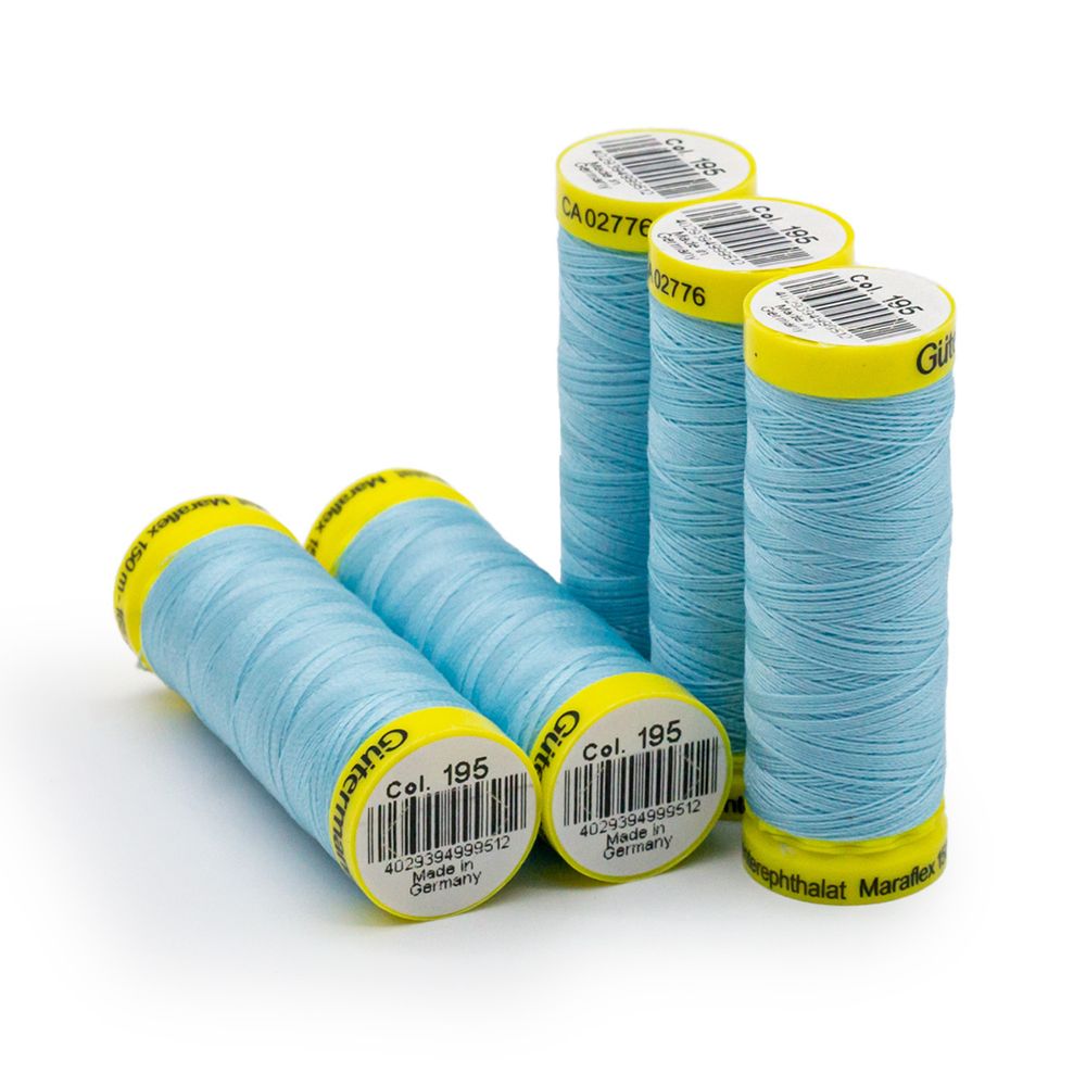 Нитки для трикотажа Gutermann Maraflex, 150м, 195 голубой лед, 5 катушек
