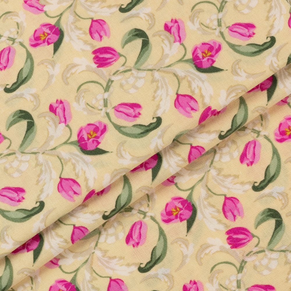 Ткань для пэчворка Peppy Весенний этюд, рулон 112 см / 5 метров, ВЭ-10 желтый, Peppy