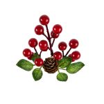 Веточка декоративная с шишкой и ягодами 20 см, 3 шт, 01, Blumentag