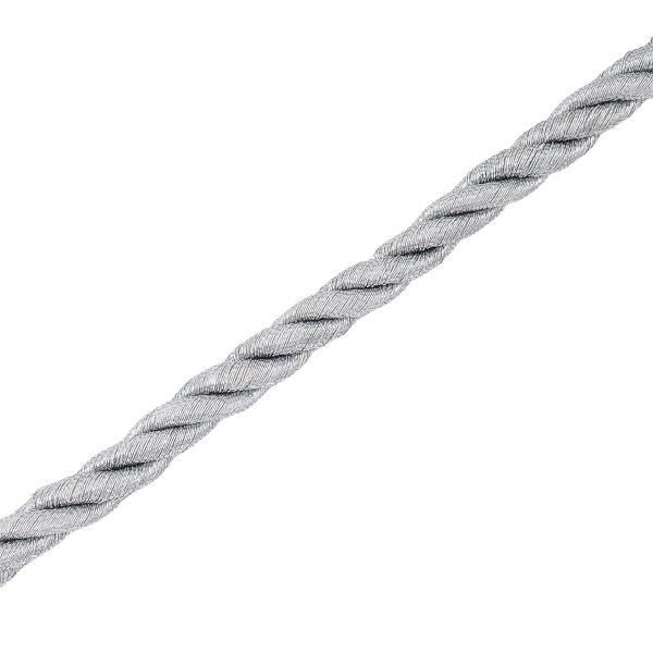 Шнур витой металлизированный 8мм / 18,29м, 187 серебро