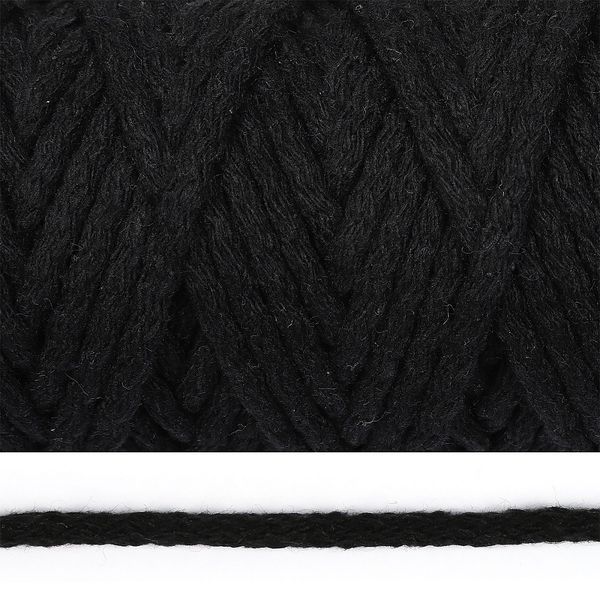 Шнур круглый х/б ⌀6.0 мм / 50 метров, черный