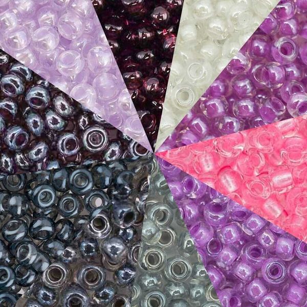 Набор бисера Preciosa №30, 50 г (10 цв. по 5 г), (№10/0 = ⌀2.3 мм)