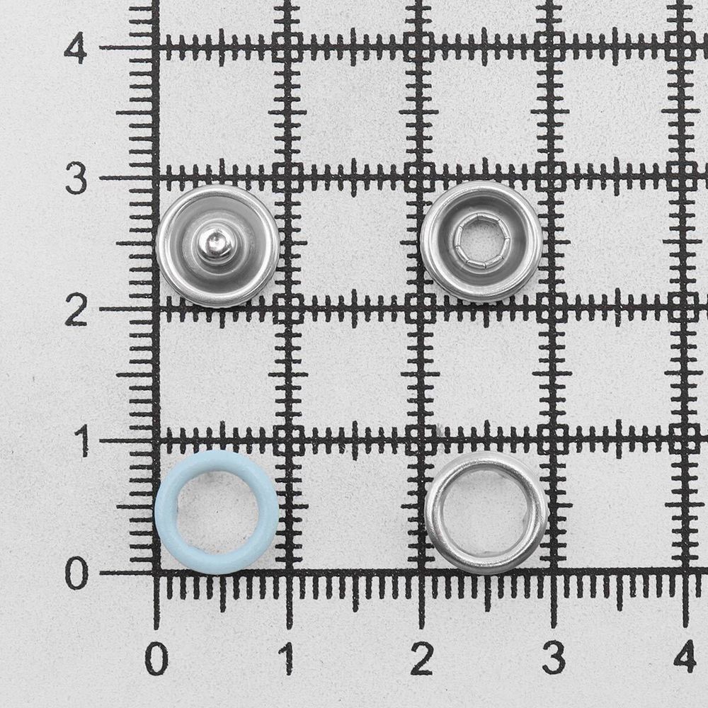 Кнопка рубашечная (джерси) открытая ⌀9.5 мм, ≈1440 шт, МЕТАЛЛ, эмаль, 185 голубой матовый, NEW STAR