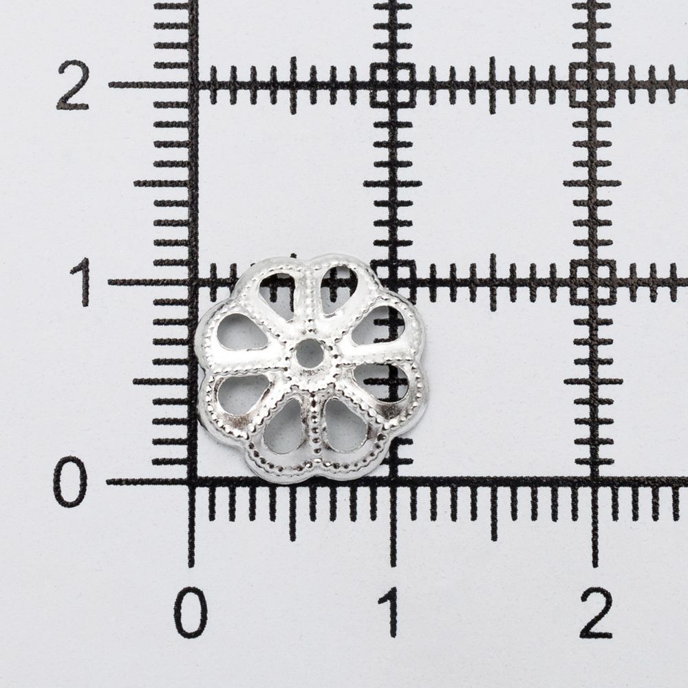 Шапочка для бусин, 12мм 30 шт/упак, Astra&Craft (Никель), 4AR199