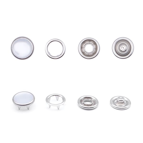 Кнопка рубашечная (джерси) жемчужинка ⌀10.5 мм, ≈1440 шт, МЕТАЛЛ, акрил, белый, NEW STAR