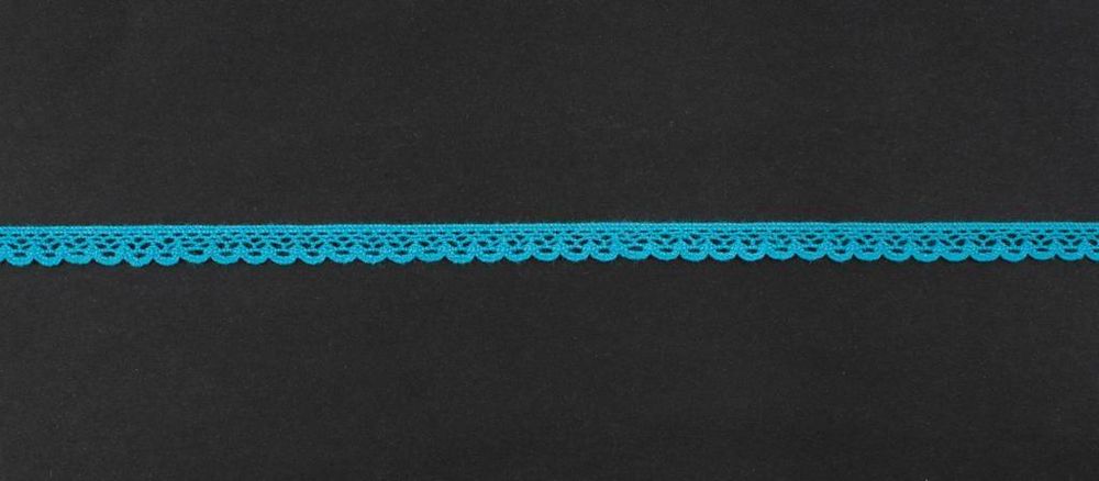 Кружево вязаное (тесьма) 8 мм, цв.бирюзовый, Alfa, 25 метров, AF-024-105 Кружево вязаное (тесьма) 8 мм, цв.бирюзовый, Alfa, 25 метров, AF-024-105