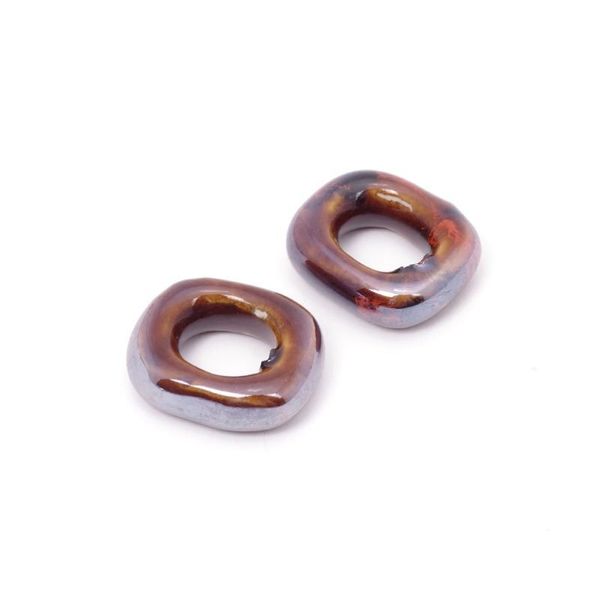 Бусины керамика 18х15х5 мм, цв. 002, 2 шт, Tesoro