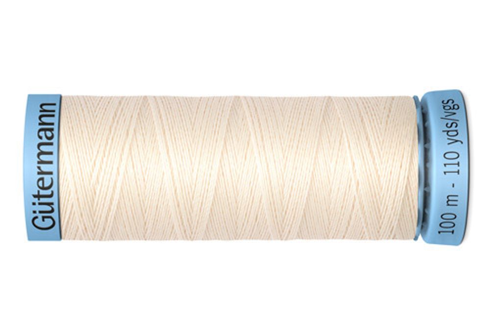 Нитки шелковые Gutermann Silk S303, 100м, 802 молочно-бежевый, 5 катушек /TOS/