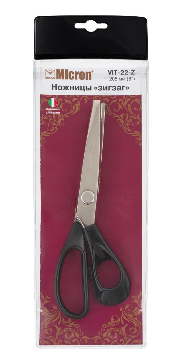 Ножницы зигзаг 20.5 см, в чехле Micron VIT-22-Z