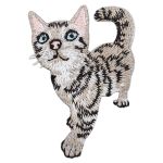 Термоаппликация "Серо-черный котенок", 4.5х6.3см