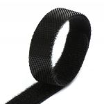 Лента контактная липучка (велкро) хомут 15 мм, 1,2 см, 100 шт, черный /TOS/