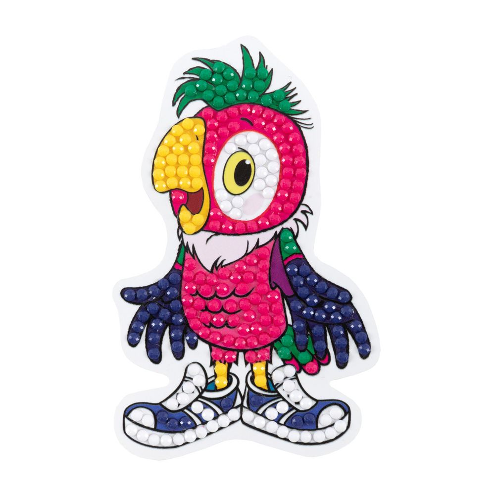 Алмазная (кристальная) мозаика Фрея CMF-ALVM-095, Союзмультфильм. Магнит Попугай Кеша, 6х10 см