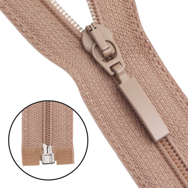 Молния спираль (витая) Arta Т5 (5 мм) 1 зам., разъем., 50 см, цв. 128 бежевый, уп.5 шт