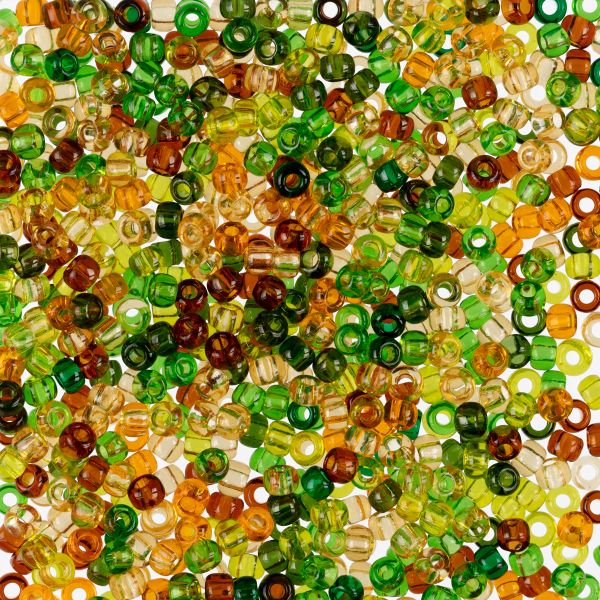 Бисер Toho 10/0 ассорти 2.4 мм, 25 г, 05 ассорти/прозрачный зеленый