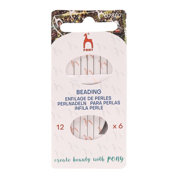 Иглы ручные для бисера с нитковдевателем Beading №12, 6 шт, PONY, 07807