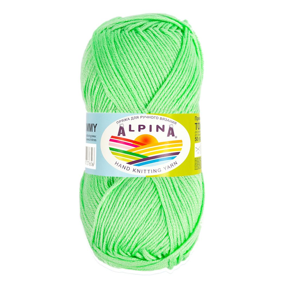 Пряжа Alpina Tommy / уп.10 мот. по 50г, 138м, 035 яр. салатовый